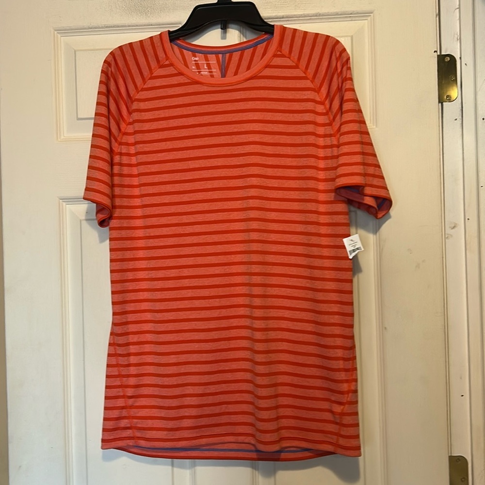 Gap Orange Striped Shirt Size Large